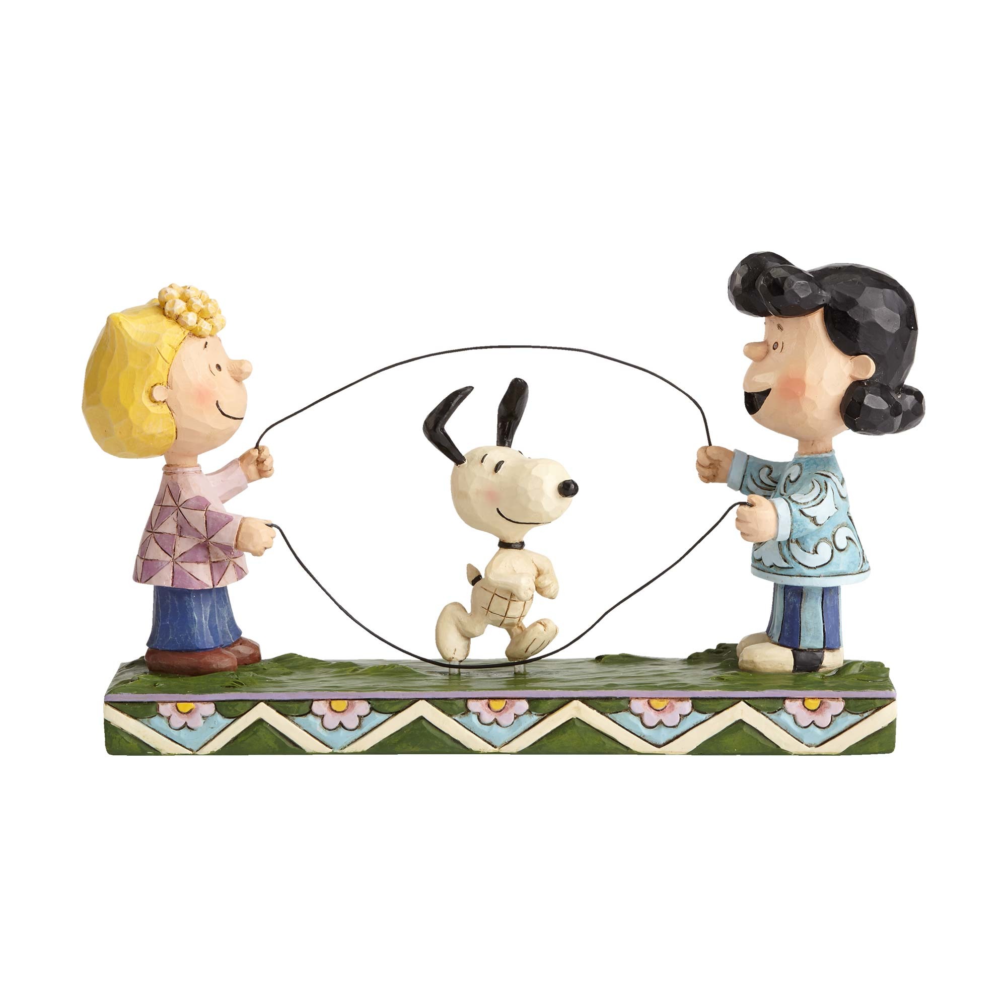 Sally, Lucy and Snoopy Figurine, Double Dutch Dog, Jumping Rope