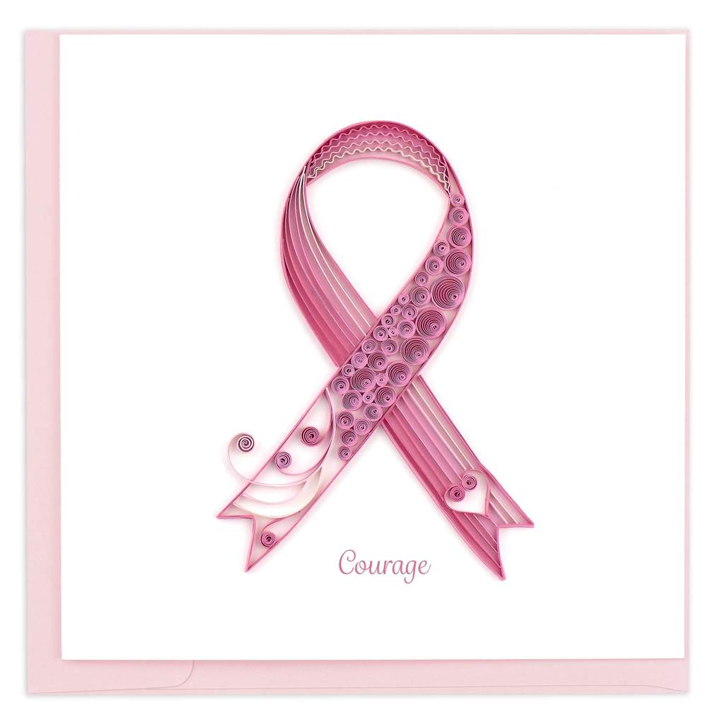 Quilled Breast Cancer Ribbon Card
